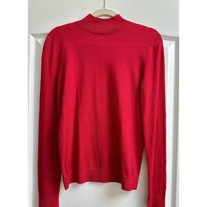 BOSS Superfine Merino Wool Pullover Sweater Women Size S Red